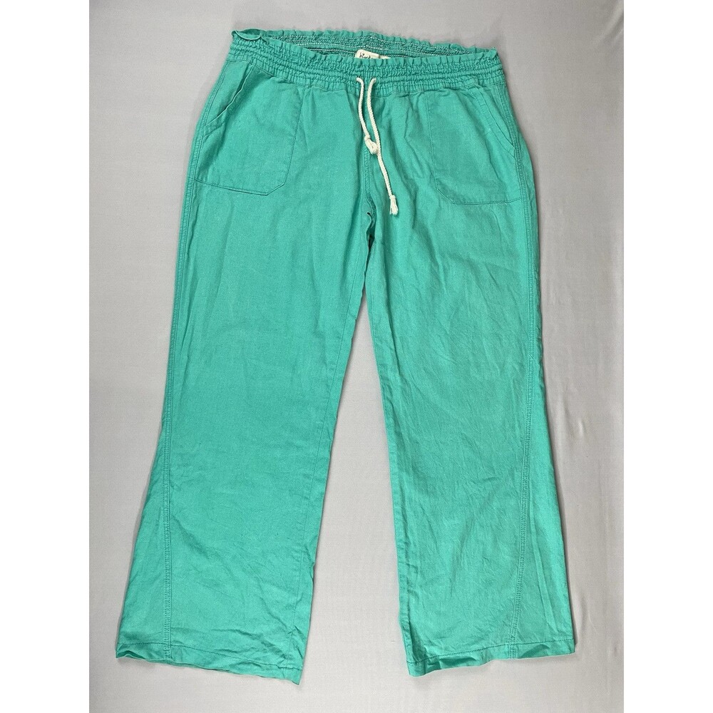 Kiss & Cry Linen Blend Wide Leg Pants Women’s XL Seafoam Lounge Comfort